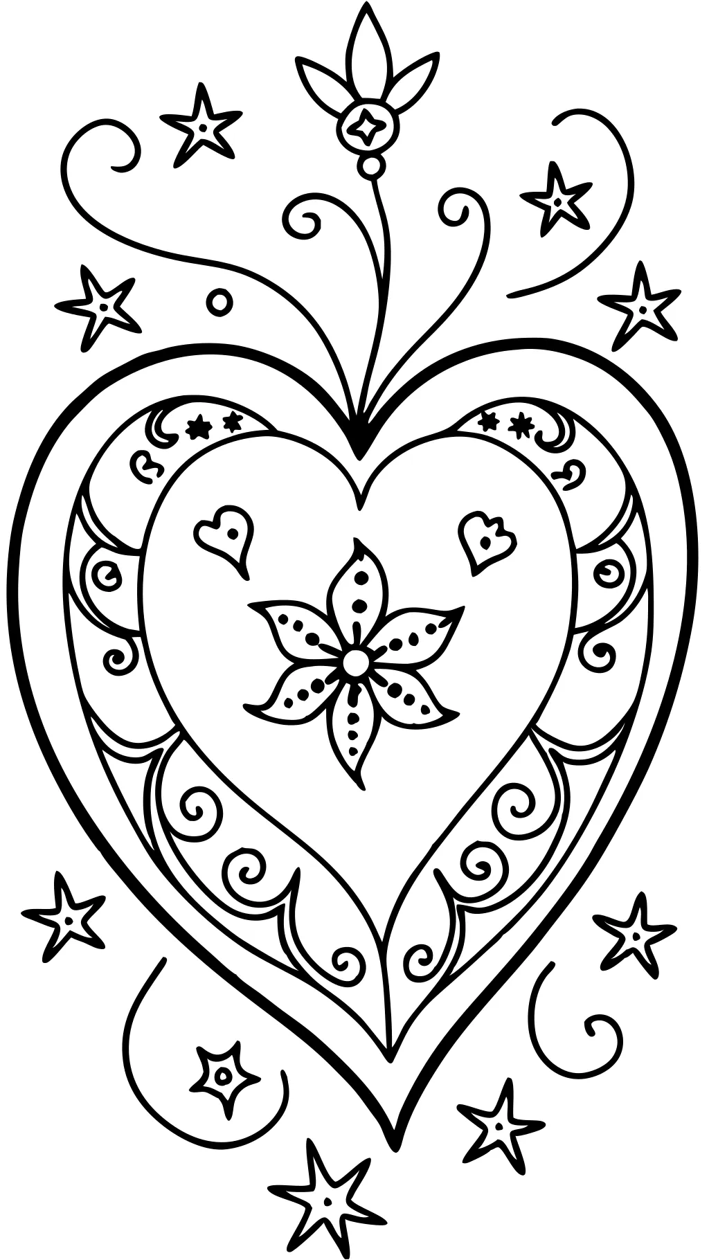 heart shape coloring page